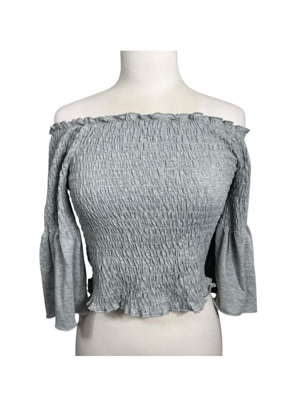 Baevely‎ Off the Shoulder Top, Size L, Grey